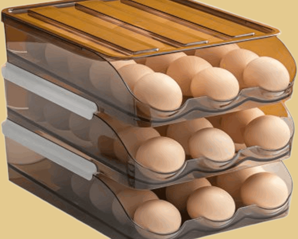 صندوق بيض الثلاجة متعدد الطبقات أوتوماتيكيًا
