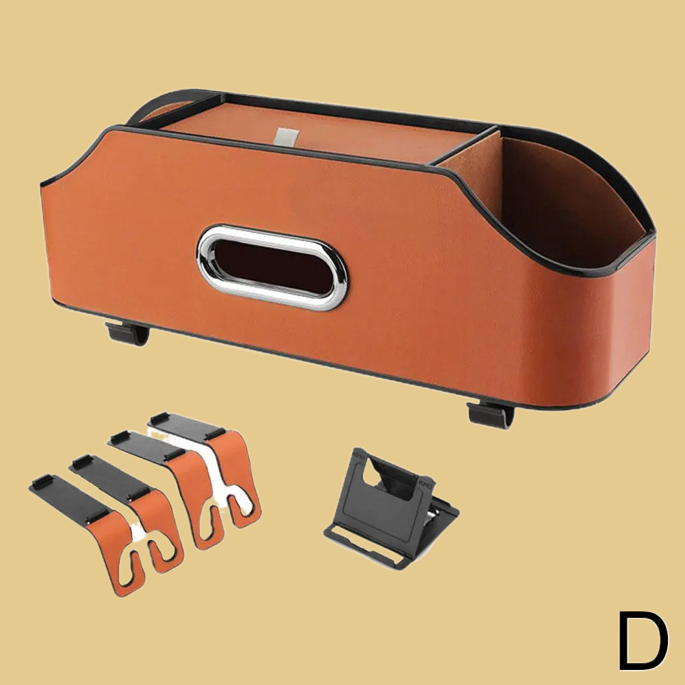 Leather Multifunctional Car Tissue & Storage Box