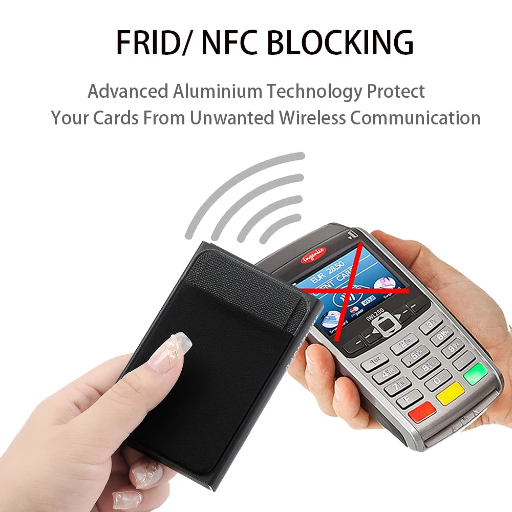 حامل بطاقات الهوية RFID ومنظم المحفظة للجنسين