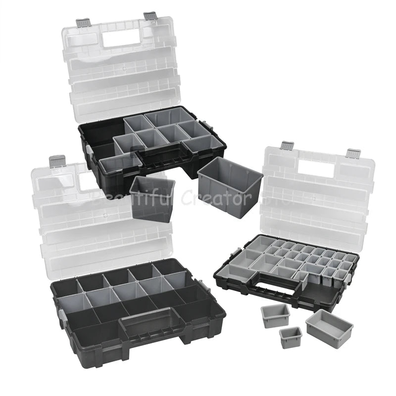 Stackable Multi-Grid Tool Organizer Box