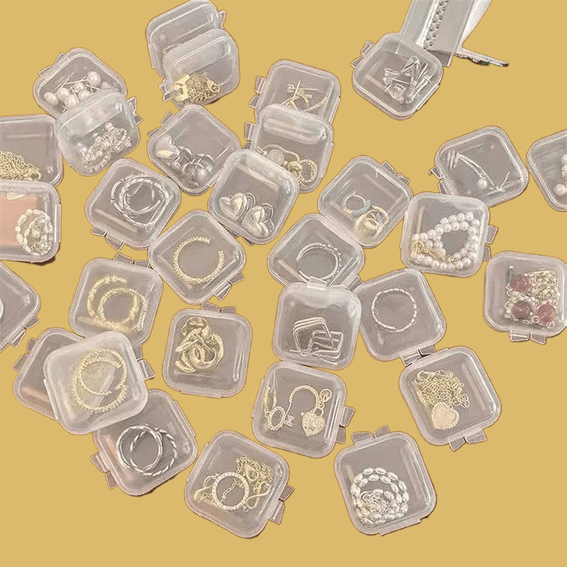 مجموعة تخزين مجوهرات شفافة مكونة من 10 قطع