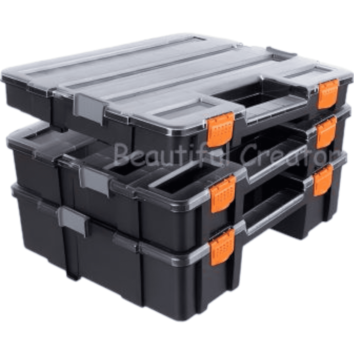 Stackable Multi-Grid Tool Organizer Box