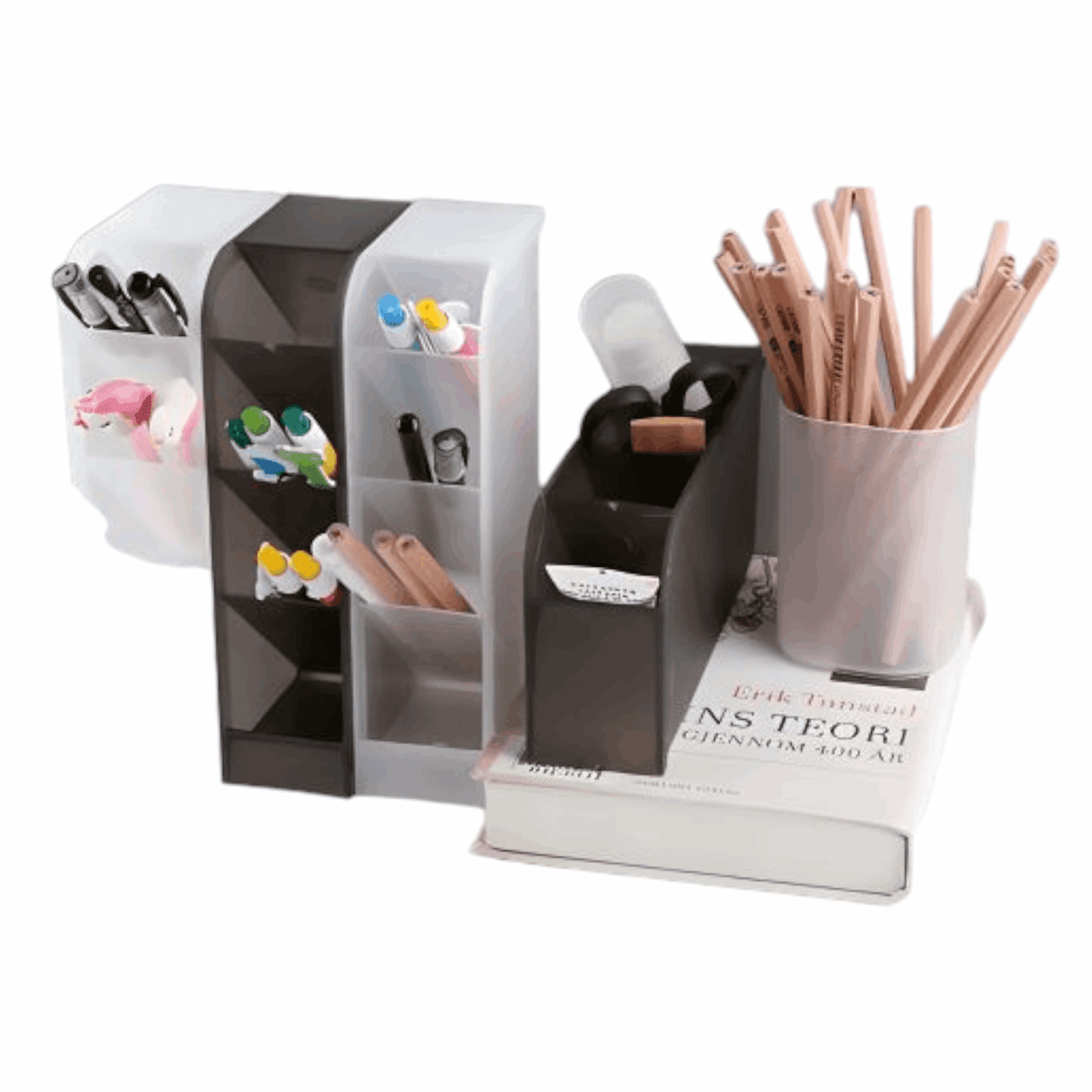 Multi-Grid Cylinder Desk Pen Organizer